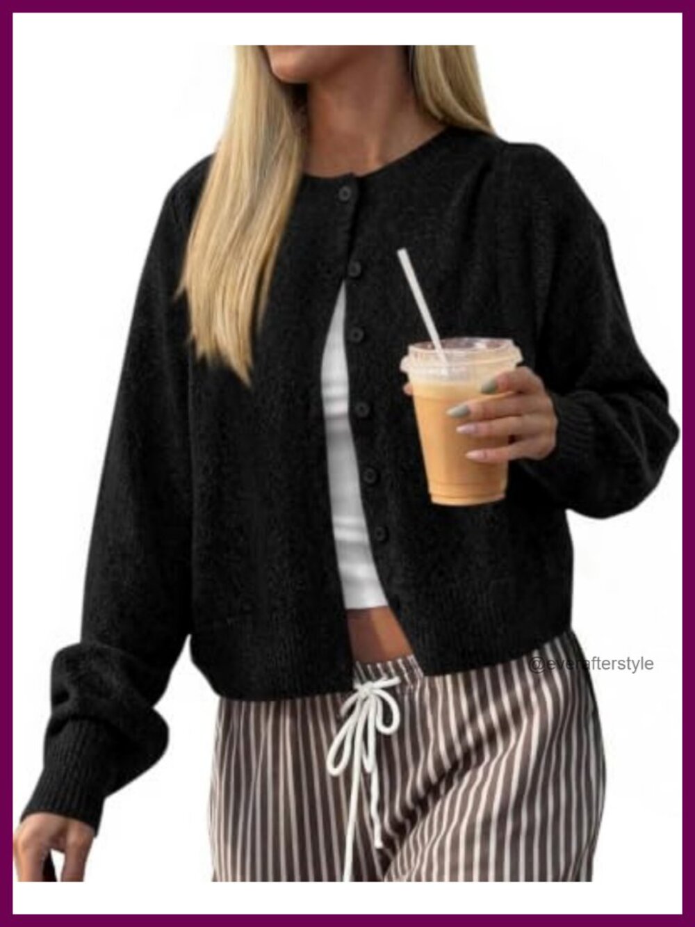 Women's Lightweight Knit Cropped Cardigan Sweater - Long Sleeve Button Up